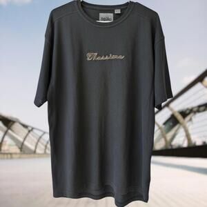 Y2K Vintage Mossimo Performance Activewear Black Graphic Logo Tee Large gorpcore